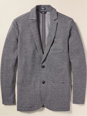 Faherty reserve the Inlet Blazer organic cotton blend herringbone gray size L